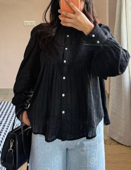 Black embroidered blouse