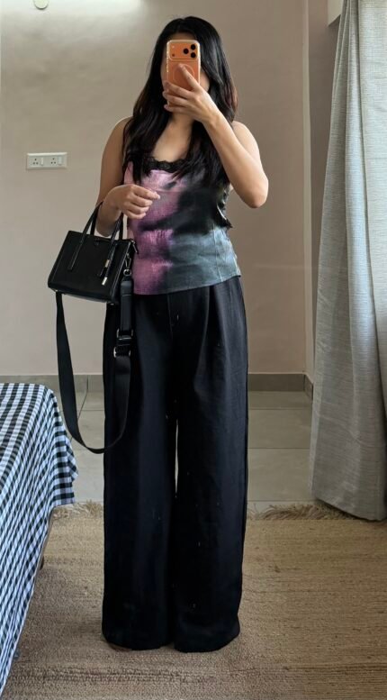 High waisted black trouser