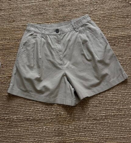High waisted khaki shorts